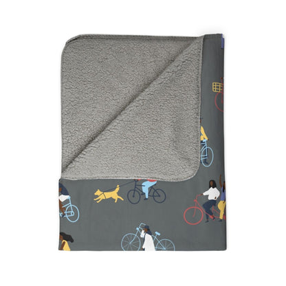 People on Bikes Blanket - The Trini Gee