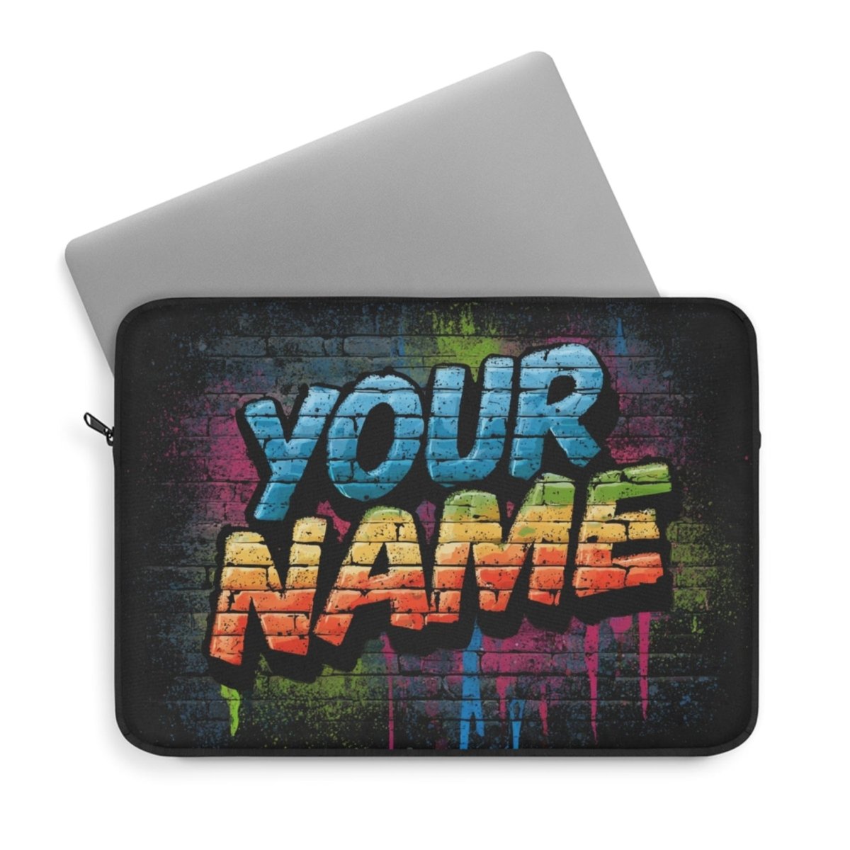 Custom laptop sleeve featuring "your name" upon request.