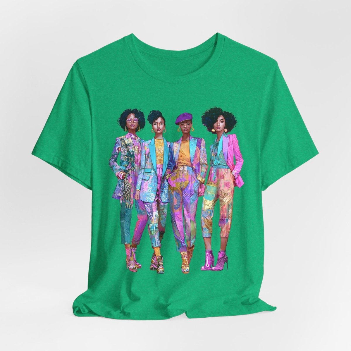Pink Chic Crew Shirt - Afrocentric Art by The Trini Gee