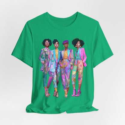 Pink Chic Crew Shirt - Afrocentric Art by The Trini Gee