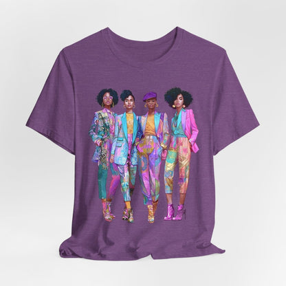 Pink Chic Crew Shirt - Afrocentric Art by The Trini Gee