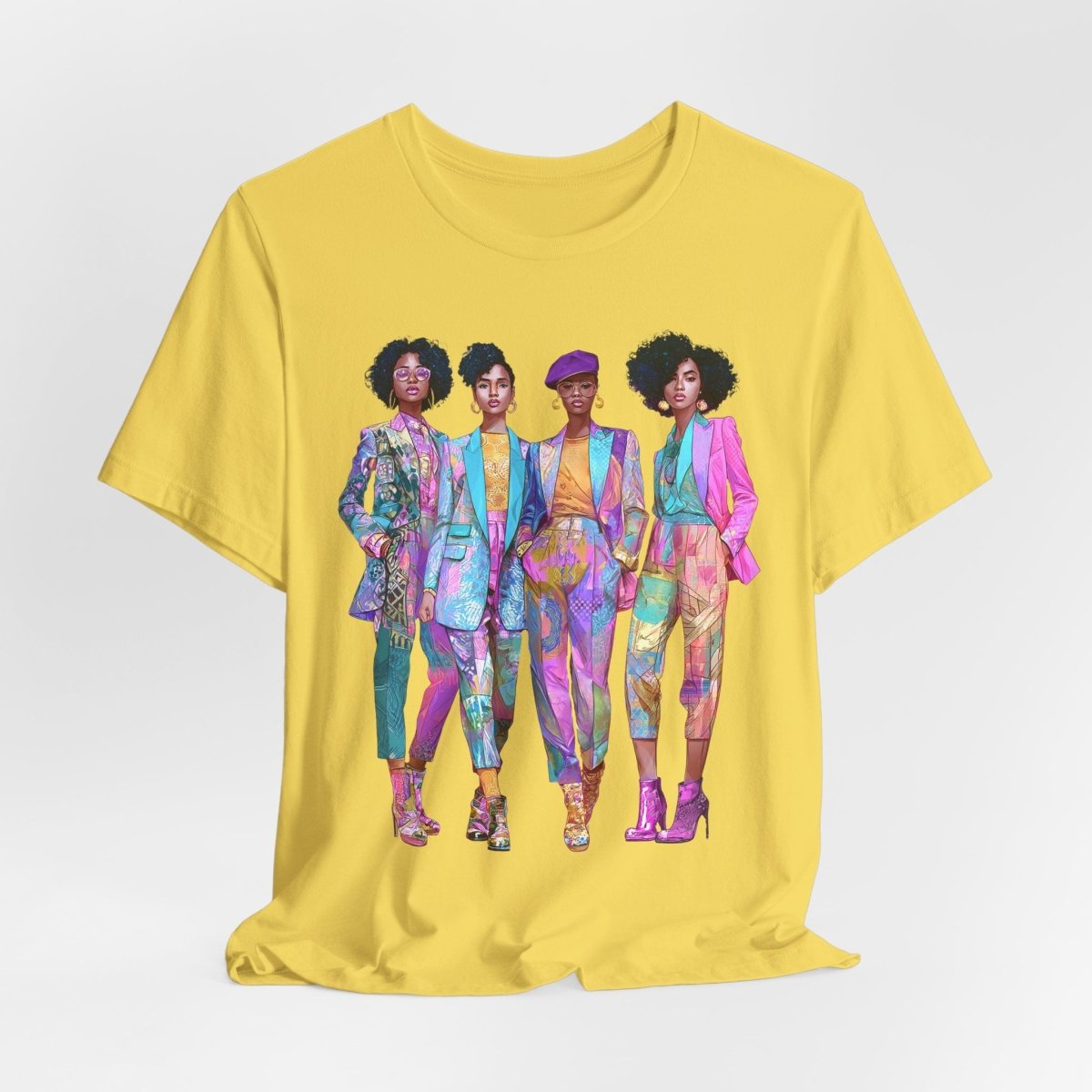 Pink Chic Crew Shirt - Afrocentric Art by The Trini Gee