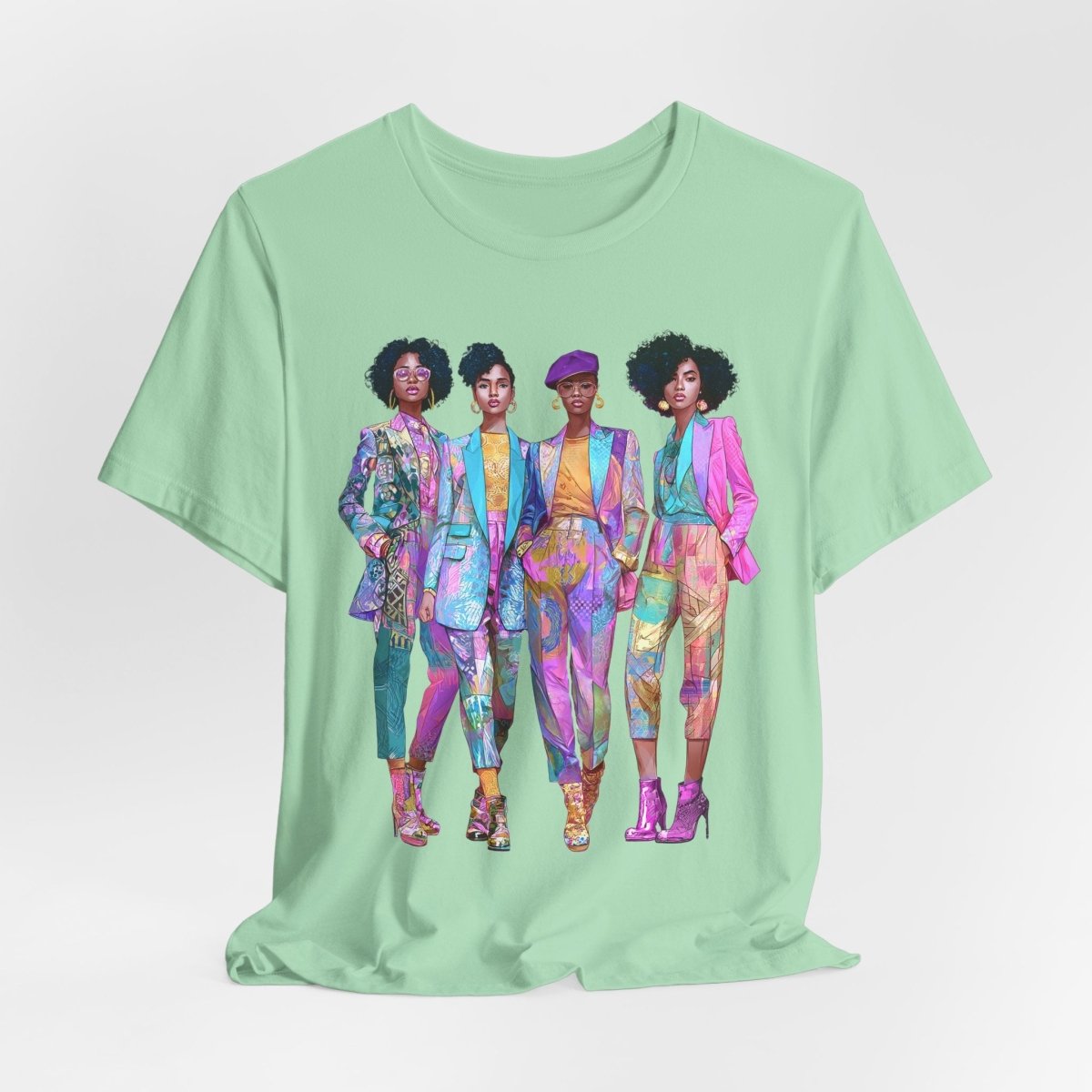 Pink Chic Crew Shirt - Afrocentric Art by The Trini Gee