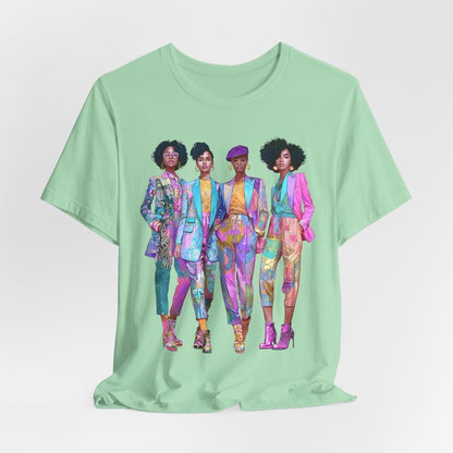 Pink Chic Crew Shirt - Afrocentric Art by The Trini Gee