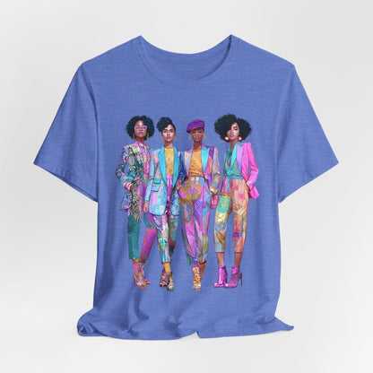Pink Chic Crew Shirt - Afrocentric Art by The Trini Gee