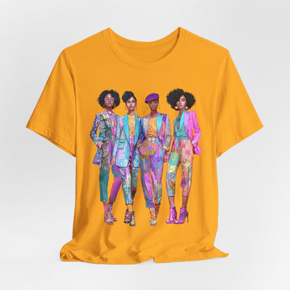 Pink Chic Crew Shirt - Afrocentric Art by The Trini Gee