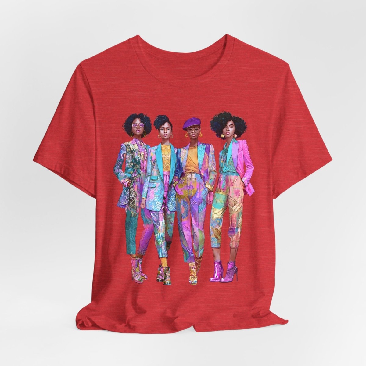 Pink Chic Crew Shirt - Afrocentric Art by The Trini Gee