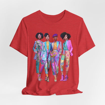 Pink Chic Crew Shirt - Afrocentric Art by The Trini Gee