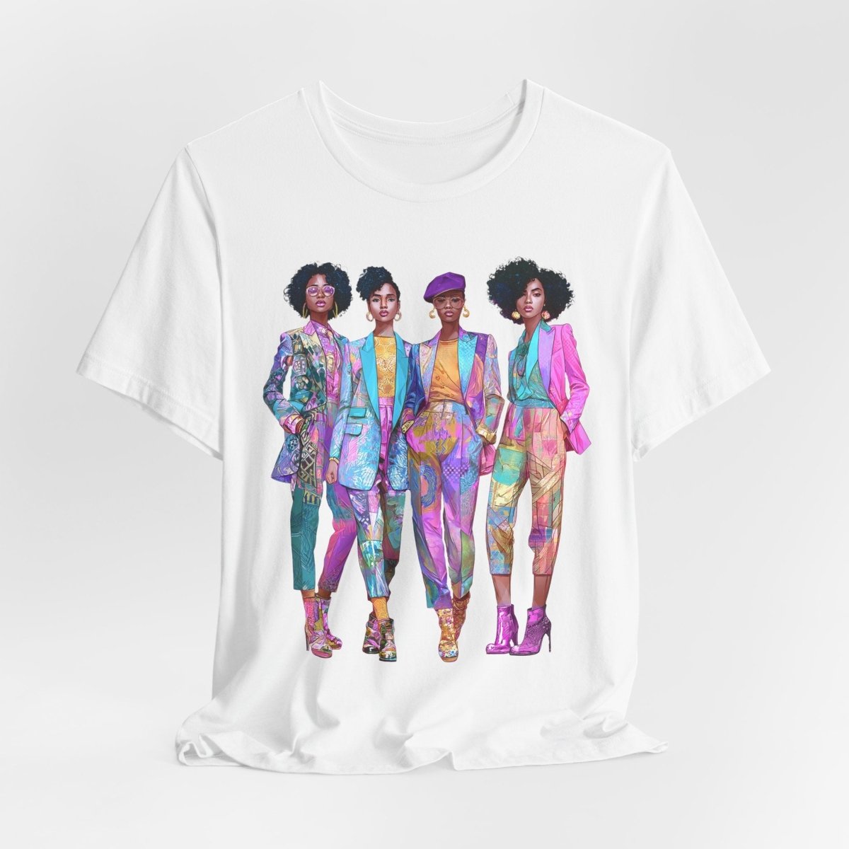 Pink Chic Crew Shirt - Afrocentric Art by The Trini Gee