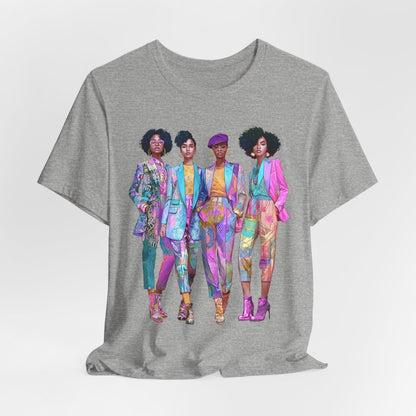 Pink Chic Crew Shirt - Afrocentric Art by The Trini Gee