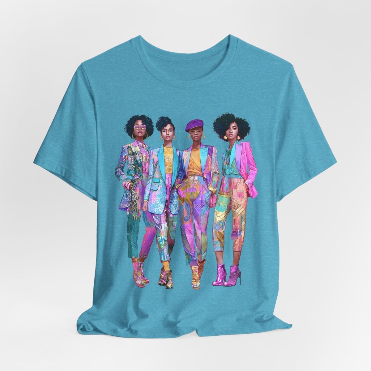 Pink Chic Crew Shirt - Afrocentric Art by The Trini Gee