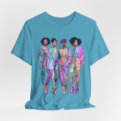 Pink Chic Crew Shirt - Afrocentric Art by The Trini Gee