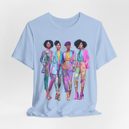 Pink Chic Crew Shirt - Afrocentric Art by The Trini Gee