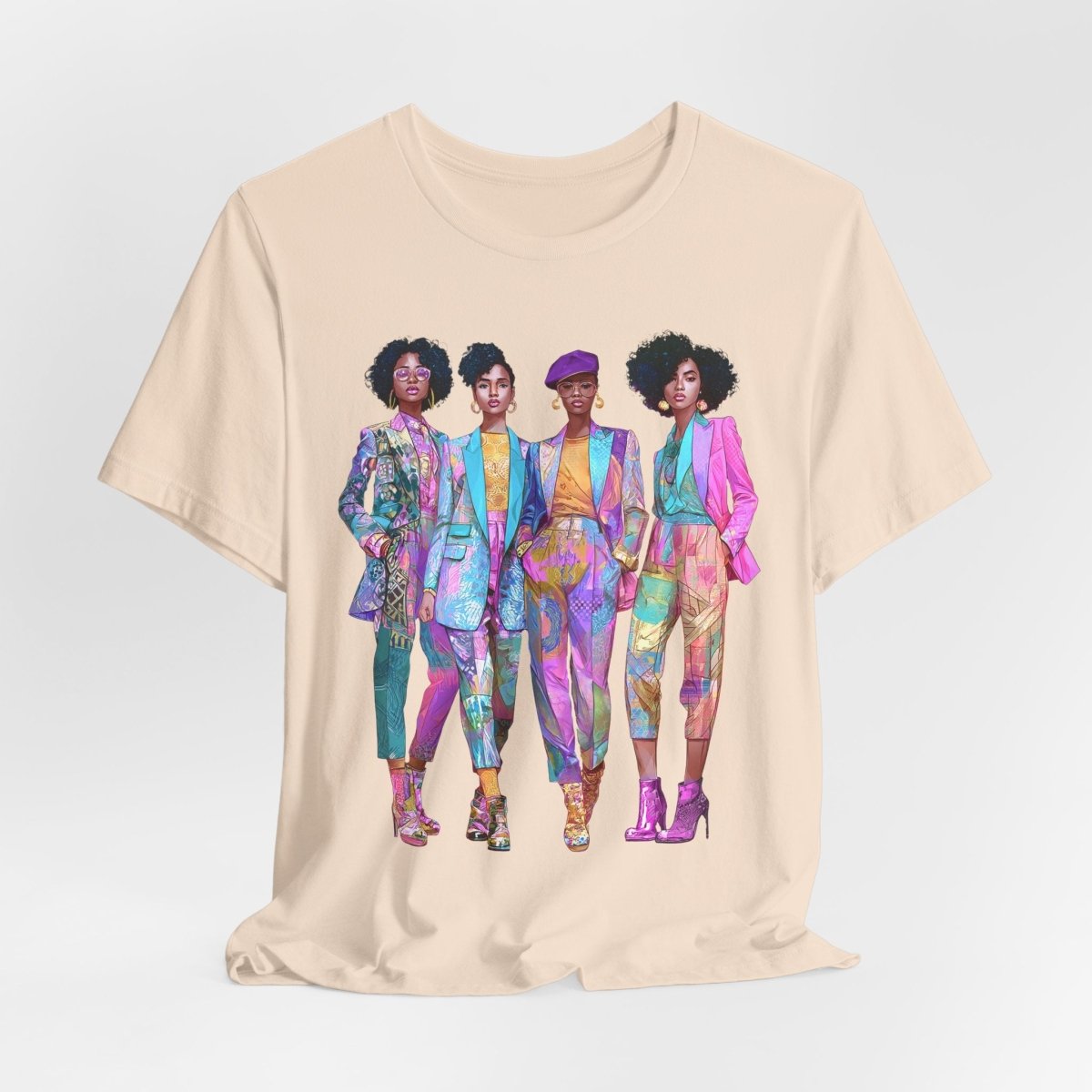 Pink Chic Crew Shirt - Afrocentric Art by The Trini Gee