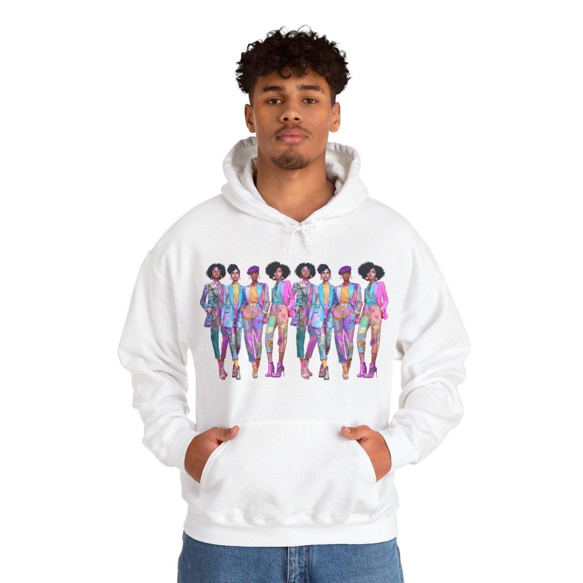 Pink Chic Posse Hoodie - Afrocentric Art by The Trini Gee