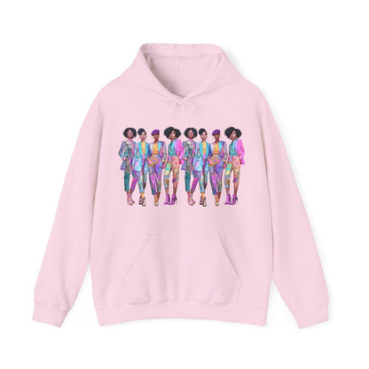Pink Chic Posse Hoodie - Afrocentric Art by The Trini Gee