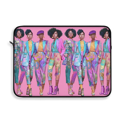 Pink Chic Posse Laptop Sleeve - Afrocentric Art by The Trini Gee