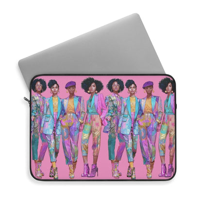 Pink Chic Posse Laptop Sleeve - Afrocentric Art by The Trini Gee