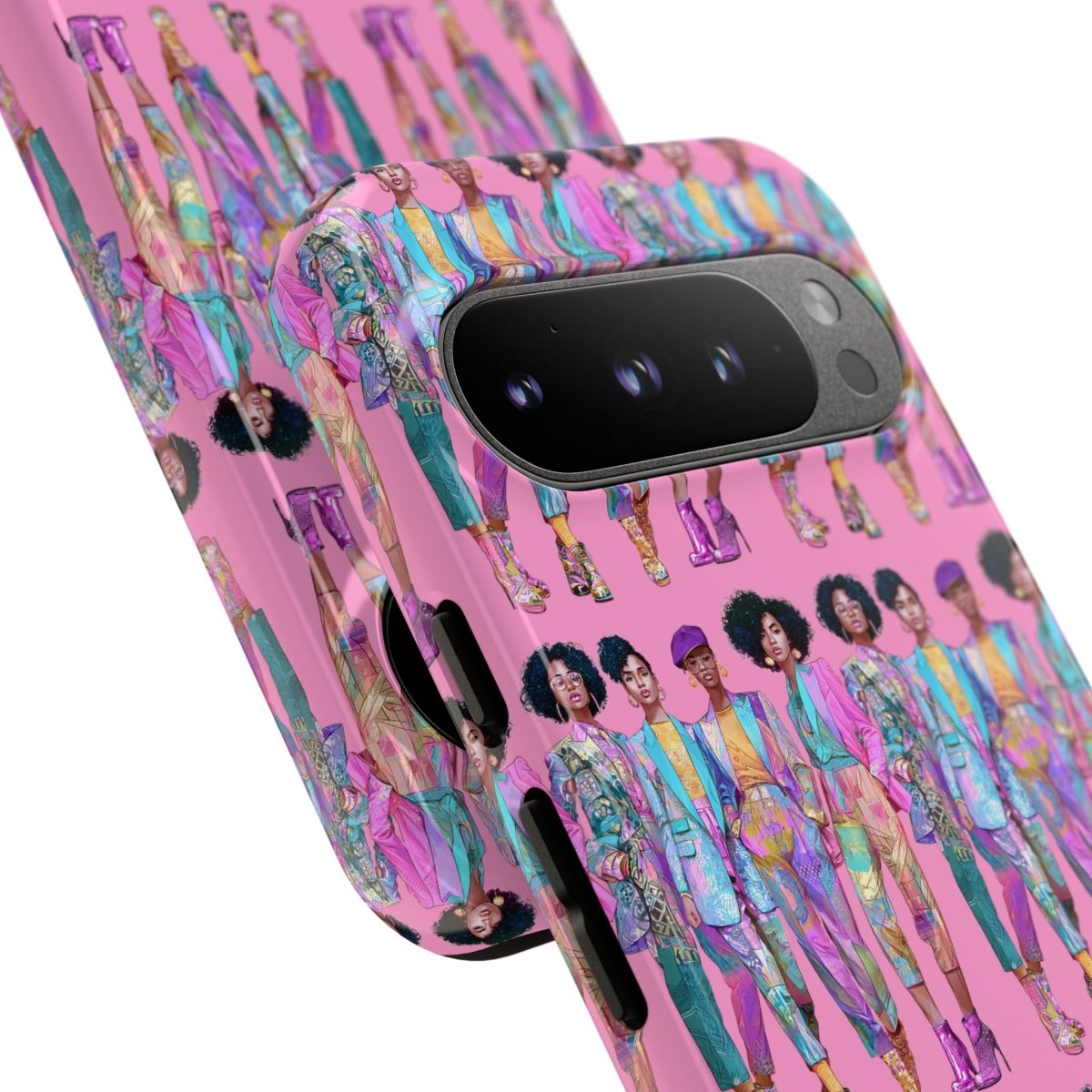 Pink Chic Posse Phone Case - Afrocentric Art by The Trini Gee