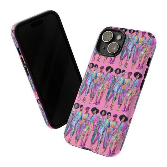 Pink Chic Posse Phone Case - Afrocentric Art by The Trini Gee