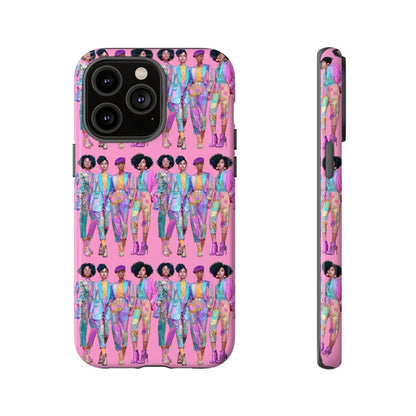Pink Chic Posse Phone Case - Afrocentric Art by The Trini Gee
