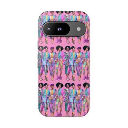 Pink Chic Posse Phone Case - Afrocentric Art by The Trini Gee