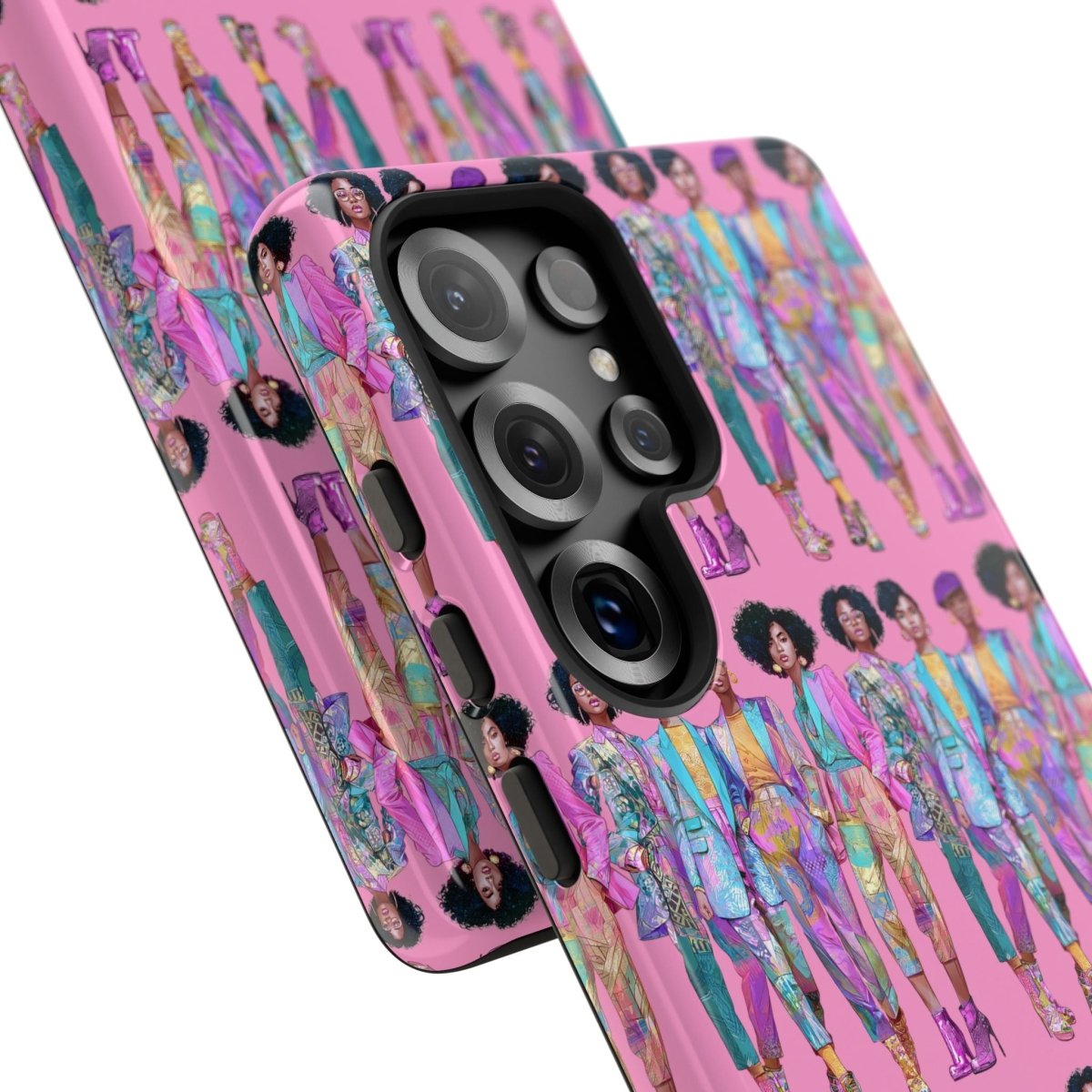 Pink Chic Posse Phone Case - Afrocentric Art by The Trini Gee