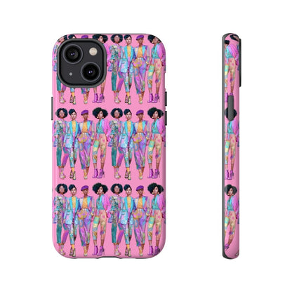 Pink Chic Posse Phone Case - Afrocentric Art by The Trini Gee