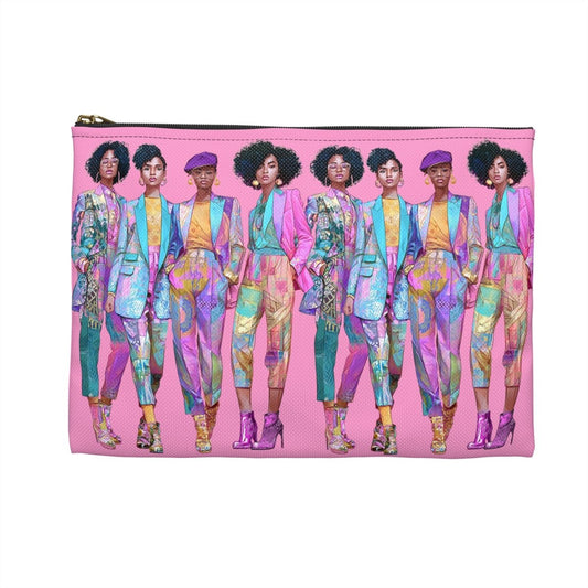 Pink Chic Posse Pouch - Afrocentric Art by The Trini Gee