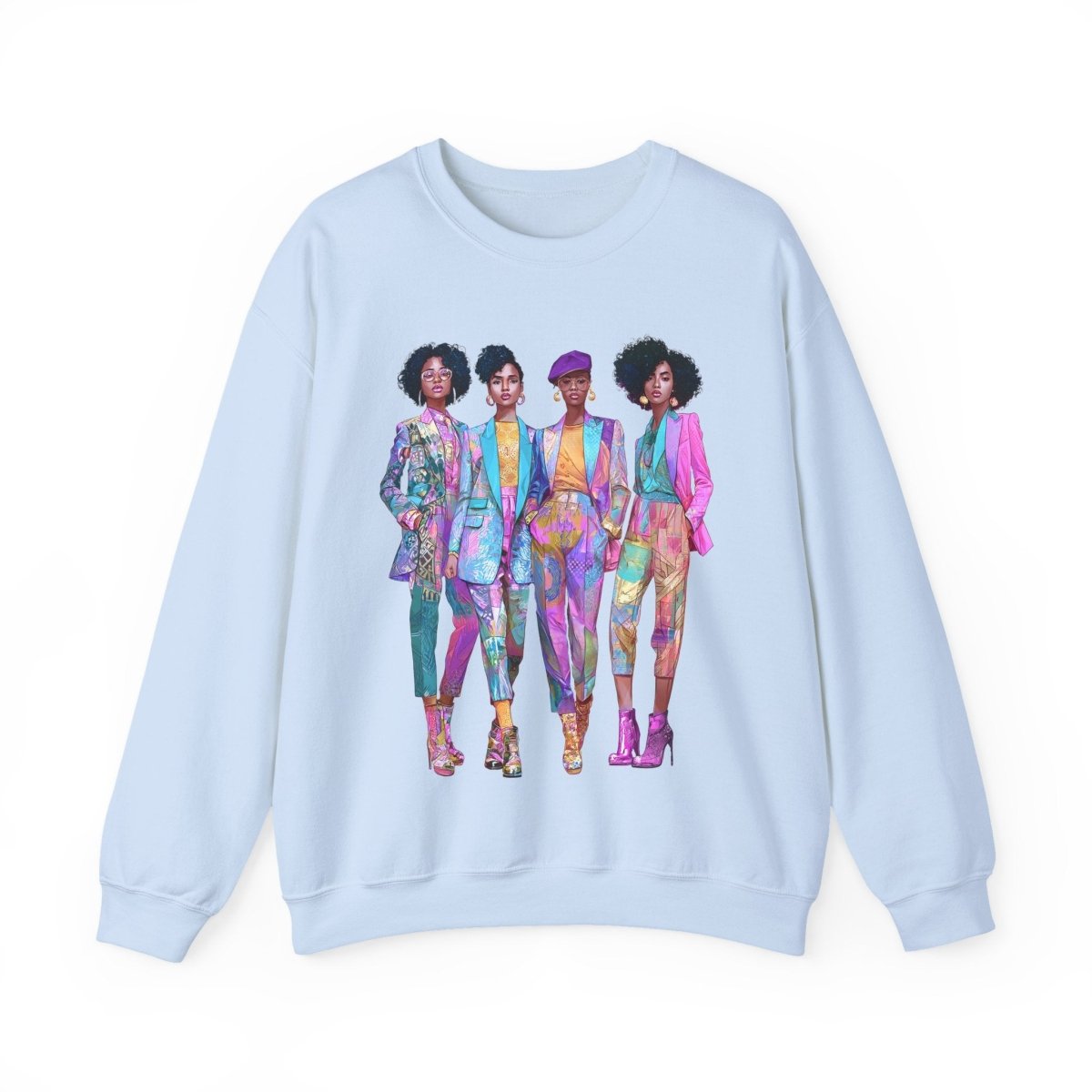 Pink Chic Posse Sweatshirt - Afrocentric Art by The Trini Gee