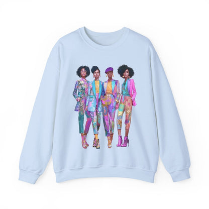 Pink Chic Posse Sweatshirt - Afrocentric Art by The Trini Gee