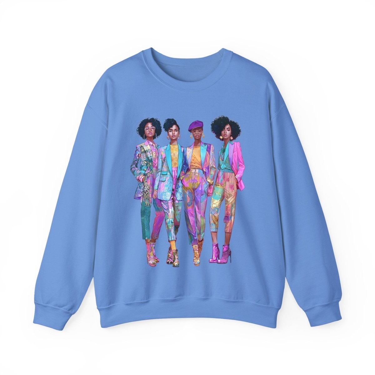 Pink Chic Posse Sweatshirt - Afrocentric Art by The Trini Gee