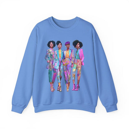 Pink Chic Posse Sweatshirt - Afrocentric Art by The Trini Gee