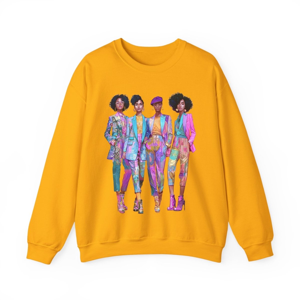 Pink Chic Posse Sweatshirt - Afrocentric Art by The Trini Gee