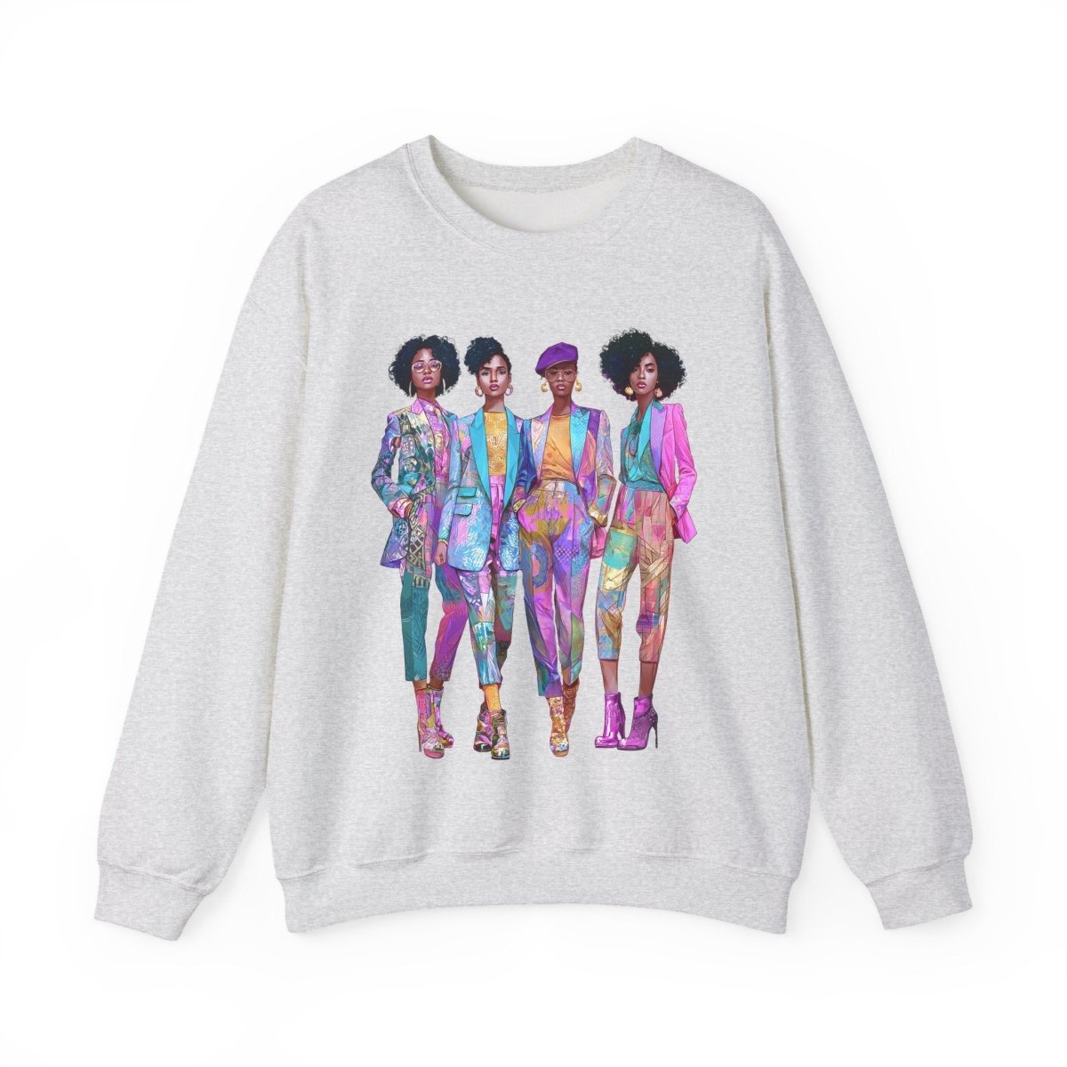 Pink Chic Posse Sweatshirt - Afrocentric Art by The Trini Gee