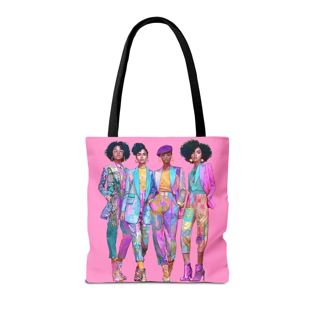 Pink Chic Posse Tote Bag - Afrocentric Art by The Trini Gee