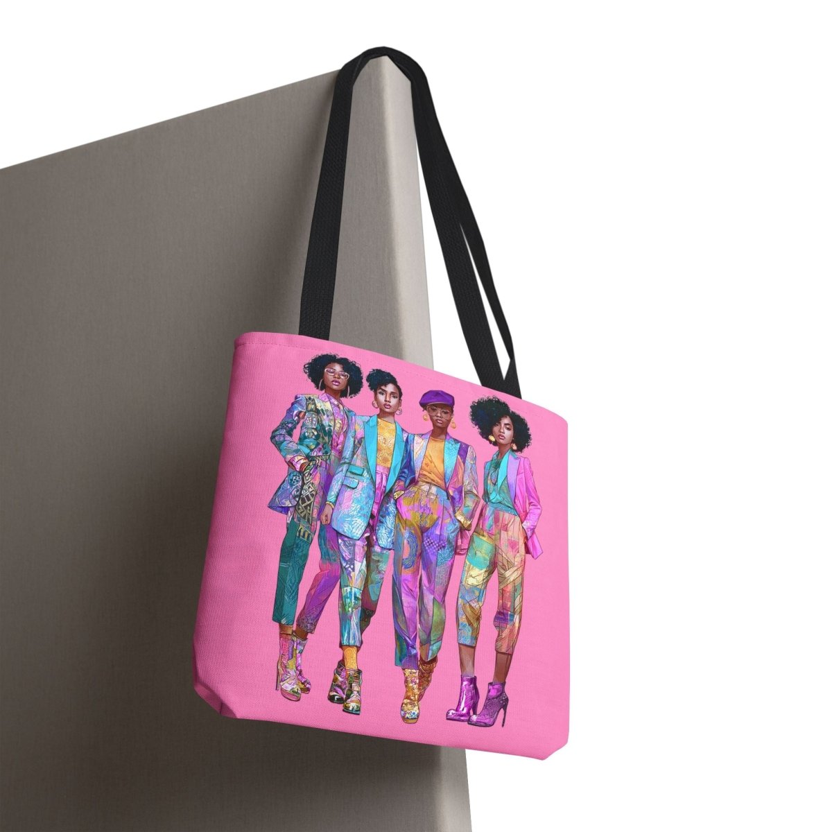 Pink Chic Posse Tote Bag - Afrocentric Art by The Trini Gee