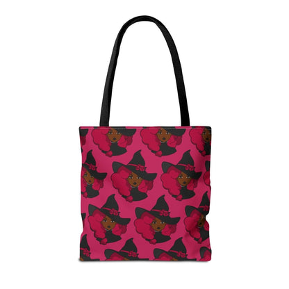 Pink Fro Witch Tote Bag - Afrocentric Art by The Trini Gee