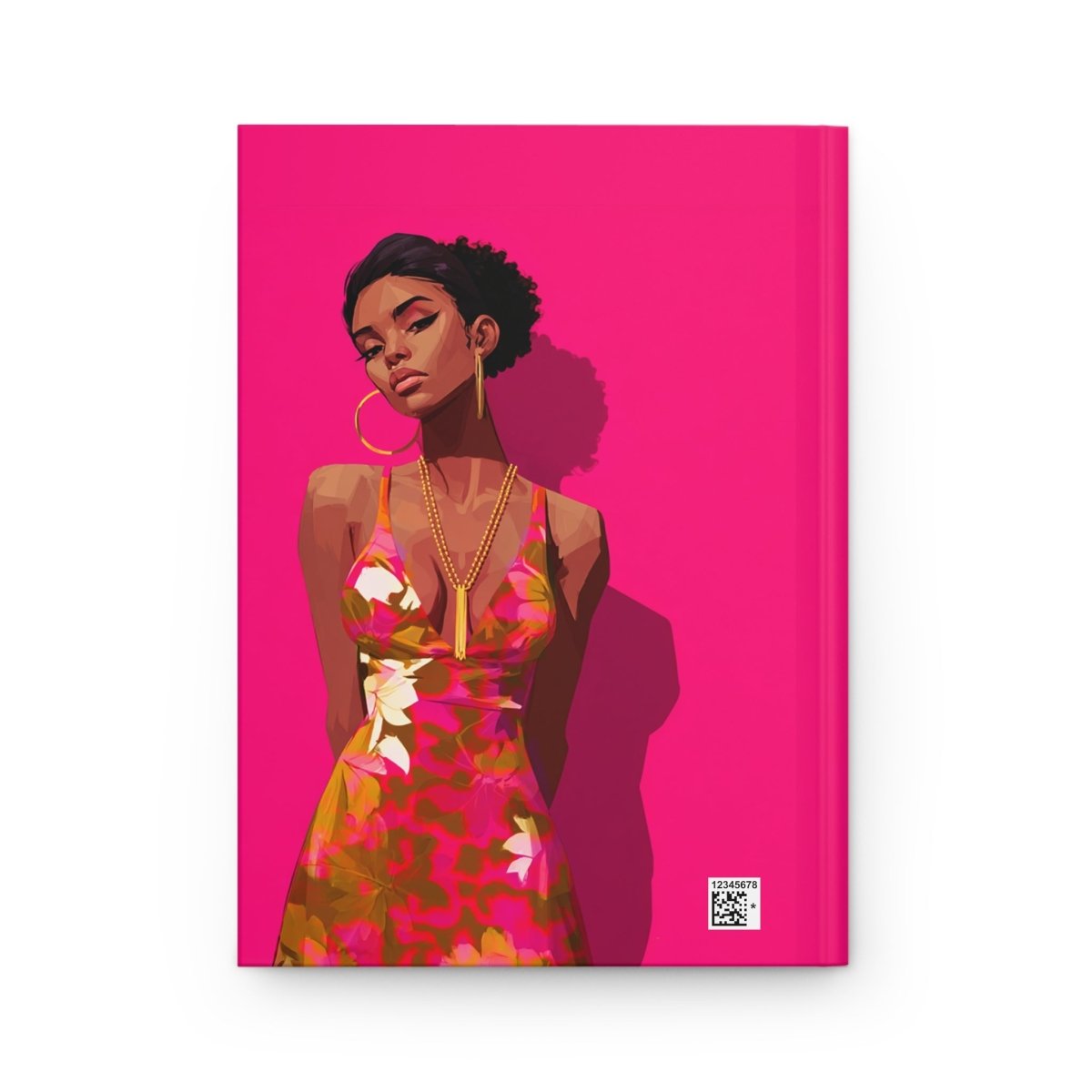 Pink Lady Floral Journal - Afrocentric Art by The Trini Gee