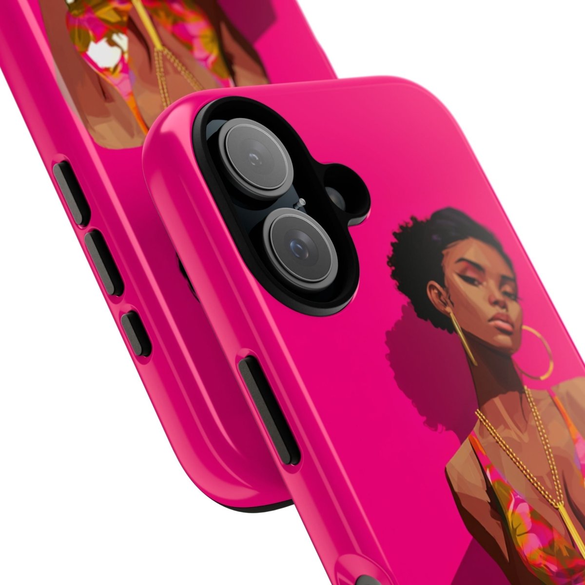 Pink Lady Floral Phone Case - Afrocentric Art by The Trini Gee