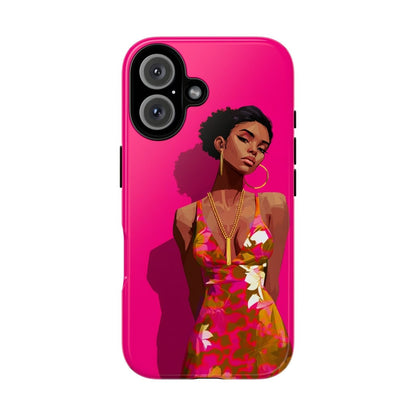 Pink Lady Floral Phone Case - Afrocentric Art by The Trini Gee