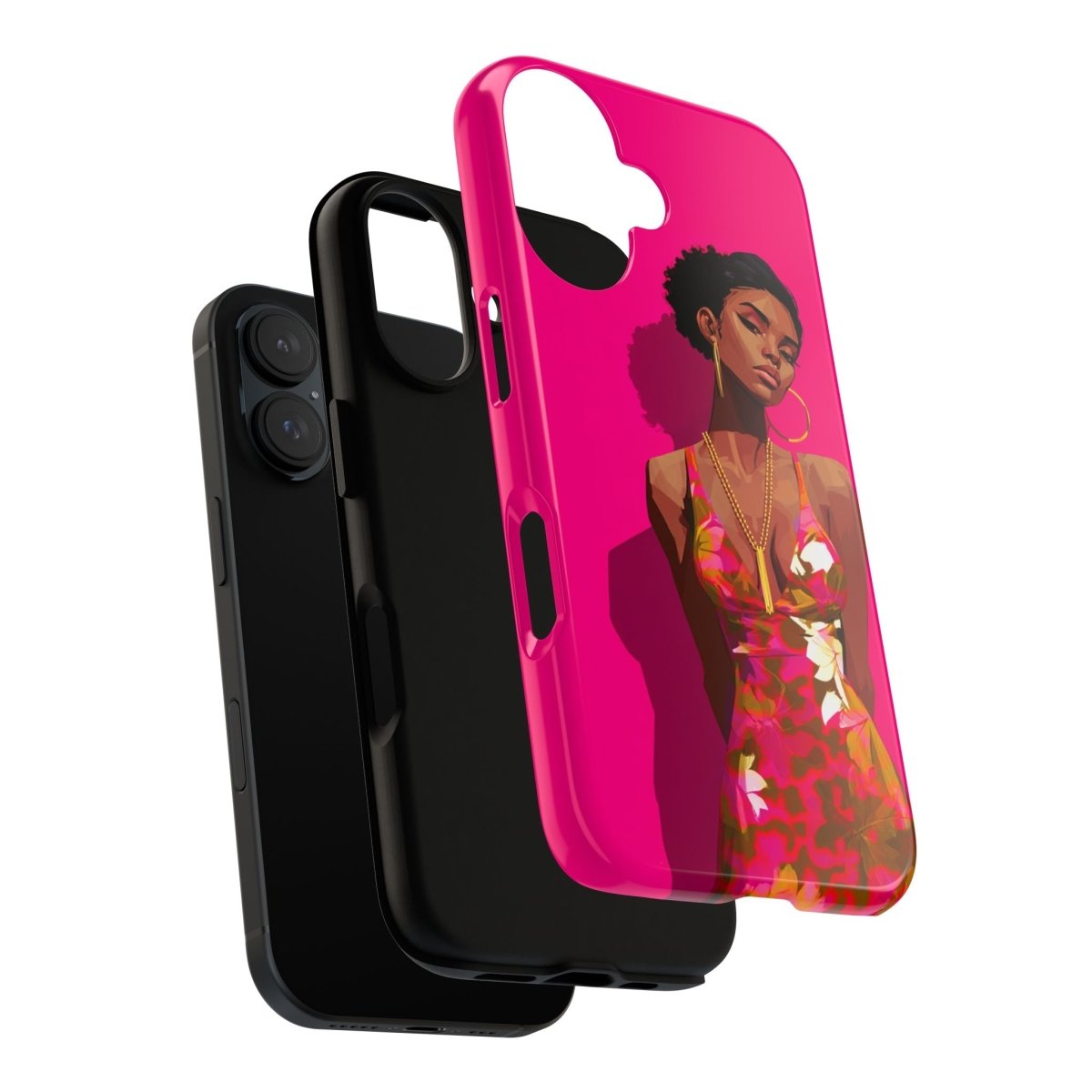 Pink Lady Floral Phone Case - Afrocentric Art by The Trini Gee