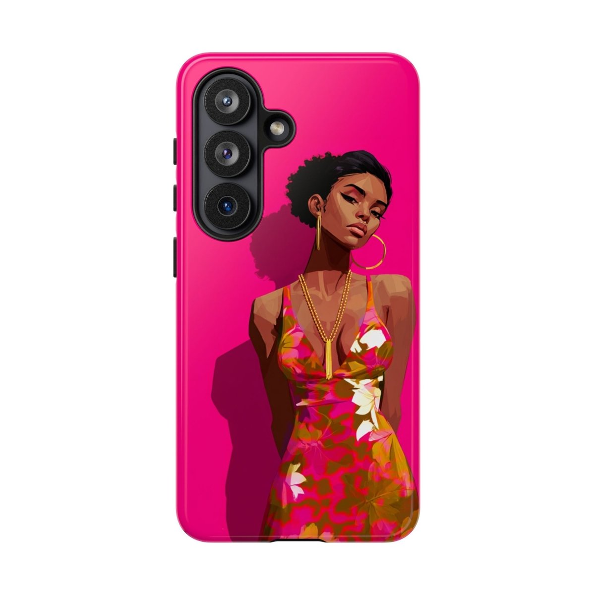 Pink Lady Floral Phone Case - Afrocentric Art by The Trini Gee