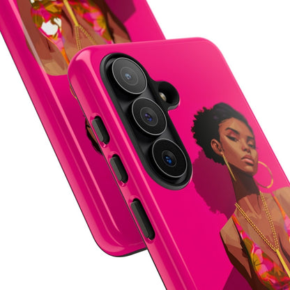 Pink Lady Floral Phone Case - Afrocentric Art by The Trini Gee