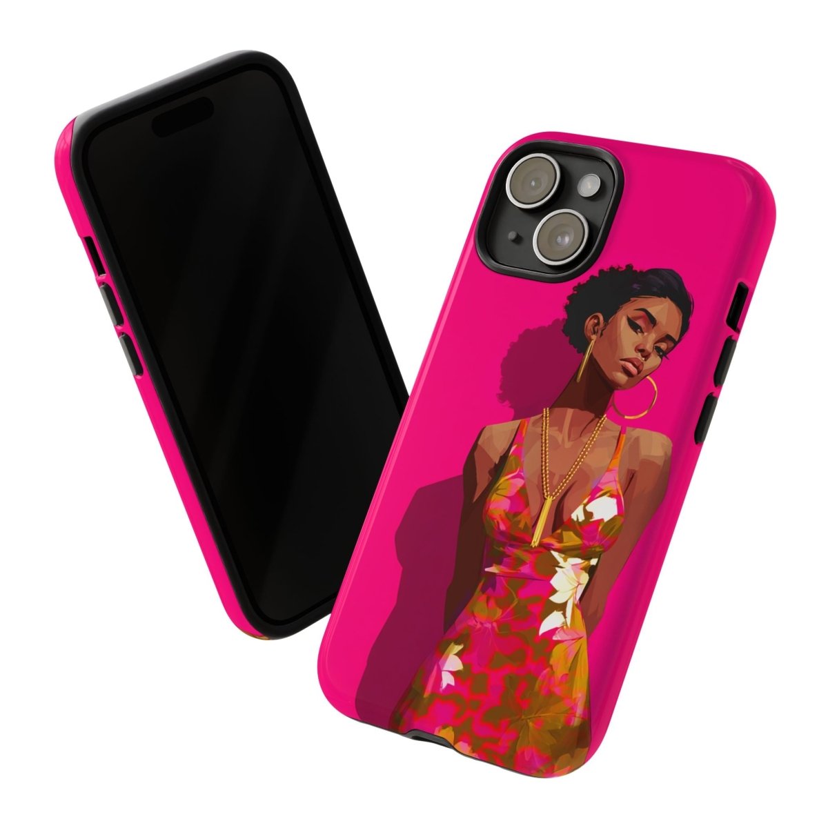 Pink Lady Floral Phone Case - Afrocentric Art by The Trini Gee