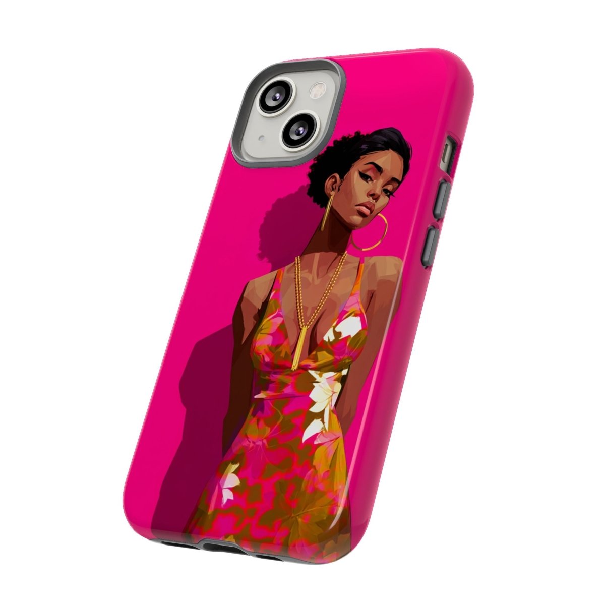 Pink Lady Floral Phone Case - Afrocentric Art by The Trini Gee