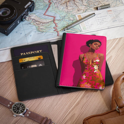 Pink Lady Passport Cover - Afrocentric Art by The Trini Gee
