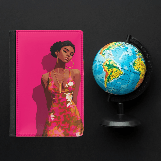 Pink Lady Passport Cover - Afrocentric Art by The Trini Gee