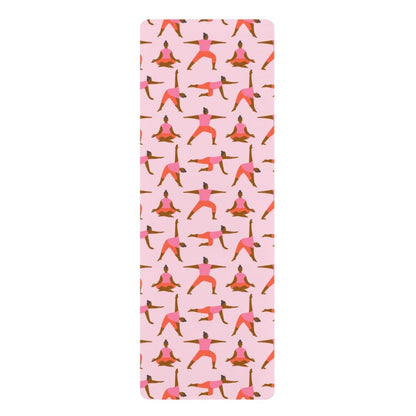 Pink Poses Yoga Mat - Afrocentric Art by The Trini Gee