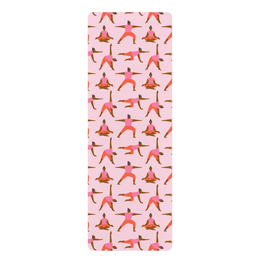 Pink Poses Yoga Mat - Afrocentric Art by The Trini Gee